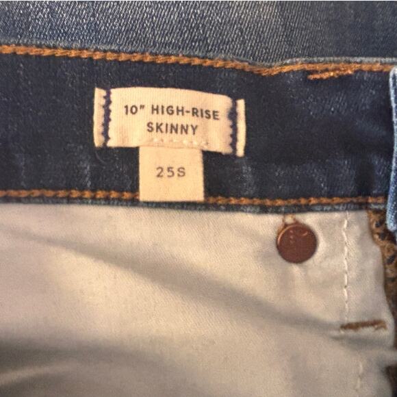 Madewell Jeans 10" High Rise Skinny Size 25S Slim Fit Stretch Medium Wash Denim - Picture 4 of 6